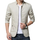 Men Casual Jacket - Slim Fit Blazer-Beige-XL-JadeMoghul Inc.