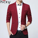 Men Casual Jacket/Corduroy Blazer-Red-XXXL-JadeMoghul Inc.