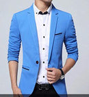 Men Casual Jacket/Corduroy Blazer-Sky Blue-XXXL-JadeMoghul Inc.
