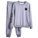 Men Casual Set - Sweatshirt Long Sleeve & Casual Sportswear Pants-M07 Grey-S-JadeMoghul Inc.