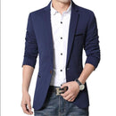 Men Casual Sports Jacket-Navy Blue-XL-JadeMoghul Inc.