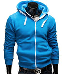 Men Casual Sportswear Hoody/Zipper Long-sleeved Sweatshirt-Blue-M-JadeMoghul Inc.