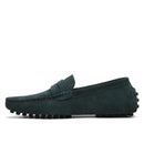 Men Casual Suede Leather Loafers Black Solid Leather Driving Moccasins Gommino Slip on Men Loafers Shoes Male Loafers Big Size-green-6.5-JadeMoghul Inc.