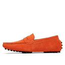 Men Casual Suede Leather Loafers Black Solid Leather Driving Moccasins Gommino Slip on Men Loafers Shoes Male Loafers Big Size-orange-6.5-JadeMoghul Inc.