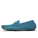 Men Casual Suede Leather Loafers Black Solid Leather Driving Moccasins Gommino Slip on Men Loafers Shoes Male Loafers Big Size-sky blue-6.5-JadeMoghul Inc.