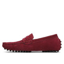 Men Casual Suede Leather Loafers Black Solid Leather Driving Moccasins Gommino Slip on Men Loafers Shoes Male Loafers Big Size-wine red-6.5-JadeMoghul Inc.