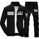 Men Casual Tracksuit - Sportswear Sweatshirts & Pants 2PC-D05 Black-S-JadeMoghul Inc.