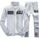Men Casual Tracksuit - Sportswear Sweatshirts & Pants 2PC-D05 Grey-S-JadeMoghul Inc.