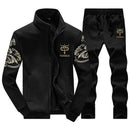 Men Casual Tracksuit - Sportswear Sweatshirts & Pants 2PC-D38 Black-S-JadeMoghul Inc.