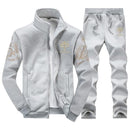 Men Casual Tracksuit - Sportswear Sweatshirts & Pants 2PC-D38 Grey-S-JadeMoghul Inc.