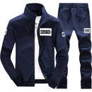 Men Casual Tracksuit - Sportswear Sweatshirts & Pants 2PC-D75 Dark Blue-S-JadeMoghul Inc.