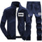 Men Casual Tracksuit - Sportswear Sweatshirts & Pants 2PC-D75 Dark Blue-S-JadeMoghul Inc.