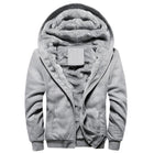 Men Casual Velvet Hoodie / Men Warm Soft Jacket-Gray-XL-JadeMoghul Inc.