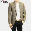 Men Casual Wear Blazer-Khaki-XXXL-JadeMoghul Inc.