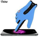 Men Classic Winter Leather Gloves / Driving TouchScreen Gloves-Blue-S-JadeMoghul Inc.