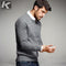 Men Cotton Sweater / Knitted Brand Clothing / Men Pullover-Grey-XL-JadeMoghul Inc.
