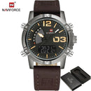 Men Fashionable Sports Watch/ Analog Date Leather Military Waterproof Watch-khaki-JadeMoghul Inc.