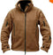 Men Fleece Softshell Jacket-Mud color-S-JadeMoghul Inc.