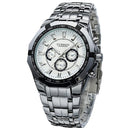 Men Full Stainless Steel Military Casual Sport Watch-White-JadeMoghul Inc.