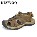 Men Genuine Leather Breathable Sandals-Dark Brown-6-JadeMoghul Inc.