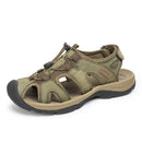 Men Genuine Leather Breathable Sandals-Green-6-JadeMoghul Inc.