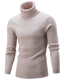 Men Hi-Neck Smart Fit Sweater / High Collar Solid Simple Slim Fit Knitted Sweaters-Mi se-M-JadeMoghul Inc.