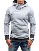 Men Hip Hop Solid Zipper Hoodie-light Grey-M-JadeMoghul Inc.