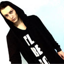 Men Hooded Sweatshirt Long Sleeve Cloak-Black-XXL-JadeMoghul Inc.