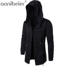 Men Hooded Sweatshirt Long Sleeve Cloak-Black-XXL-JadeMoghul Inc.