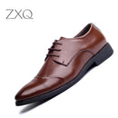 Men Leather Shoes / Pointed Toe Luxury Formal Business Shoes-Black-6-JadeMoghul Inc.