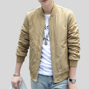 Men Long Sleeve Casual Slim Jacket-Khaki-M-JadeMoghul Inc.