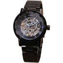Men Mechanical Stainless Steel Strap Classic Wristwatch-BLACK BLUE SILVER-JadeMoghul Inc.
