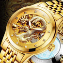 Skeleton Watches For Men - Stainless Steel Band Men's Watch