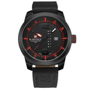 Men Military Sports Watch / Men Quartz Leather Wrist Watch-Black red-JadeMoghul Inc.