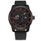 Men Military Sports Watch / Men Quartz Leather Wrist Watch-Black red-JadeMoghul Inc.