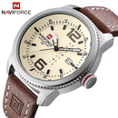 Men Military Sports Watch / Men Quartz Leather Wrist Watch-Silver black-JadeMoghul Inc.