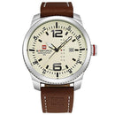 Men Military Sports Watch / Men Quartz Leather Wrist Watch-Silver yellow-JadeMoghul Inc.