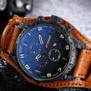 Men Military Steampunk Sports Quartz Watch-brown black-JadeMoghul Inc.