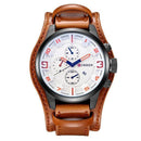 Men Military Steampunk Sports Quartz Watch-brown white-JadeMoghul Inc.