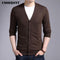 Men New Winter Warm Cashmere Wool Sweater / Classic V-Neck Cardigan-Coffee-S-JadeMoghul Inc.