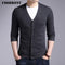 Men New Winter Warm Cashmere Wool Sweater / Classic V-Neck Cardigan-Gray-S-JadeMoghul Inc.