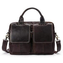 Men's Briefcases men's leather male man Laptop bag 14inch business Messenger bags men Shoulder Bags Genuine Leather