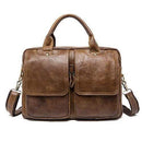 Men's Briefcases men's leather male man Laptop bag 14inch business Messenger bags men Shoulder Bags Genuine Leather