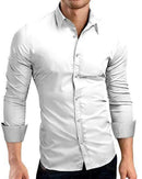 Men's Dress Shirt - Long Sleeve Shirts - Slim Fit Men Shirts AExp