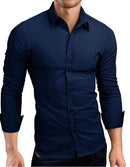 Men's Dress Shirt - Long Sleeve Shirts - Slim Fit Men Shirts AExp