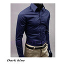 Men 's Fashion Candy Color Long - sleeved Slim Business Casual Shirt Men Luxury Stylish Casual Dress Slim Fit Casual Blouse-2-L-JadeMoghul Inc.