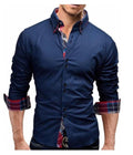 Men Shirt 2018 Spring New Brand Business Men'S Slim Fit Dress Shirt Male Long Sleeves Casual Shirt Camisa Masculina Size M-3XL-Navy shirt-Asian size M-JadeMoghul Inc.