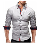 Men Shirt 2018 Spring New Brand Business Men'S Slim Fit Dress Shirt Male Long Sleeves Casual Shirt Camisa Masculina Size M-3XL-White shirt-Asian size M-JadeMoghul Inc.