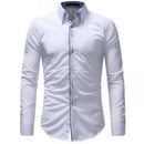 Men Shirt 2018 Spring New Brand Business Men's Slim Fit Dress shirt Male Long sleeves Casual Shirt camisa masculina Size XXXL-White-Asian Size M-JadeMoghul Inc.