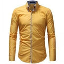Men Shirt 2018 Spring New Brand Business Men's Slim Fit Dress shirt Male Long sleeves Casual Shirt camisa masculina Size XXXL-Yellow-Asian Size M-JadeMoghul Inc.